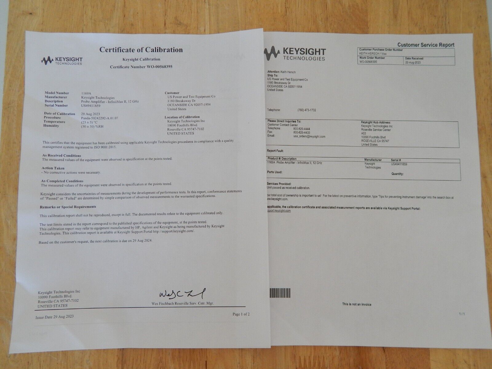 Agilent 1169A Oscilloscope 12 GHz InfiniiMax Probe, Keysight calibration.