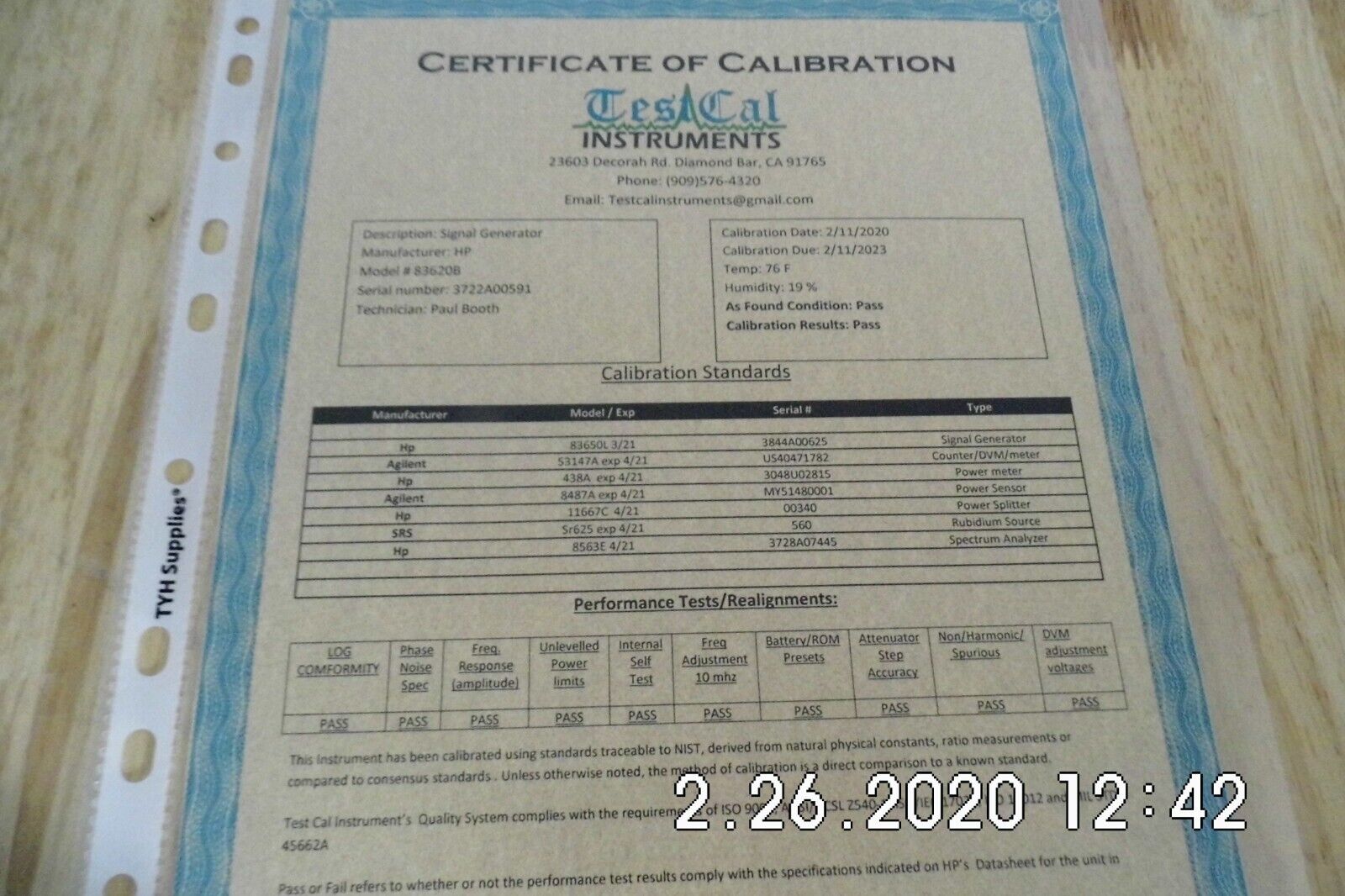 Agilent HP 83620B 001-008 Synthesized Sweeper 10MHz - 20GHz, 2 in stock