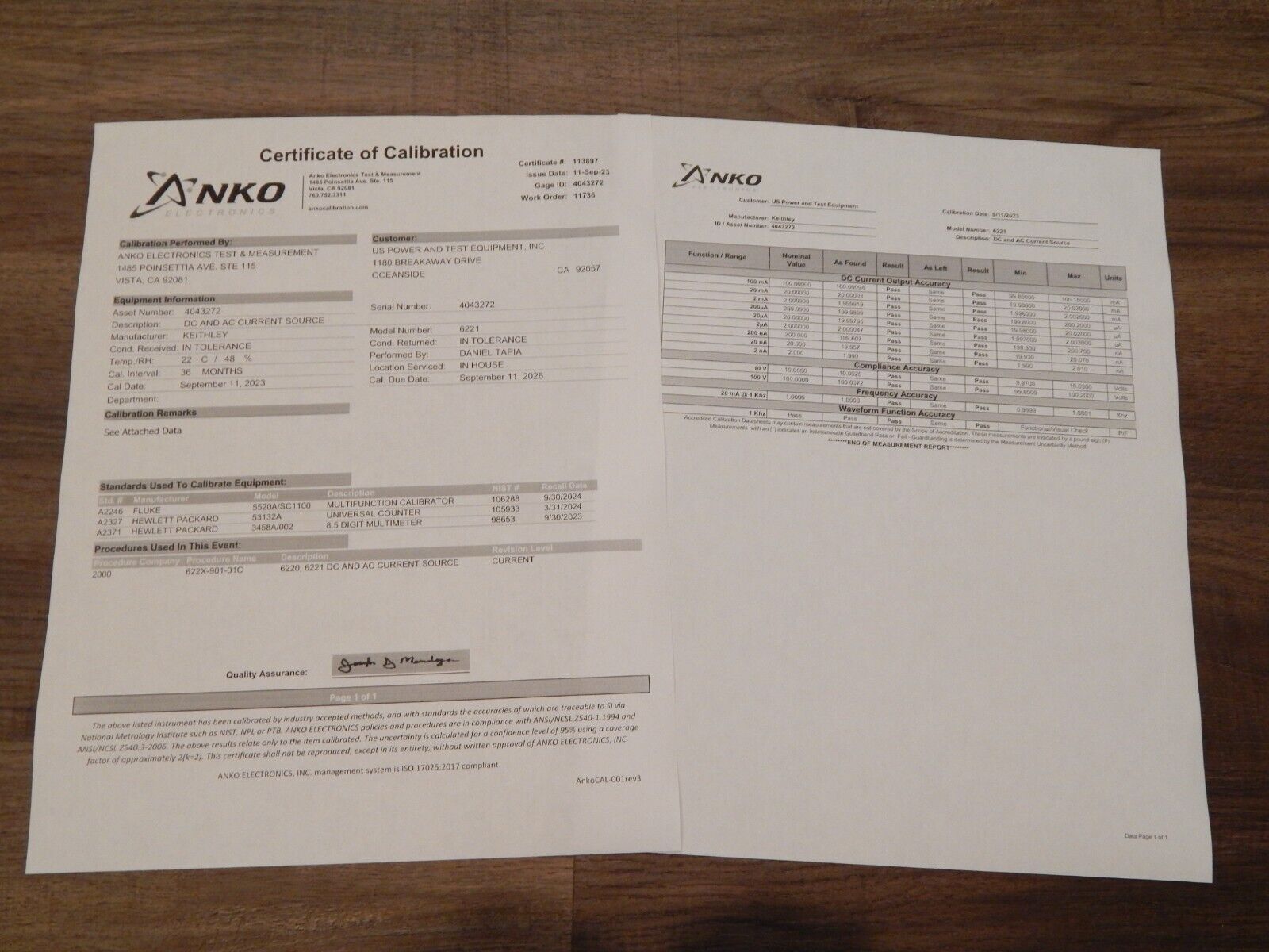 Keithley 6221 AC & DC Current Source (US Dealer, No 25% Tariff) NIST cal w/data