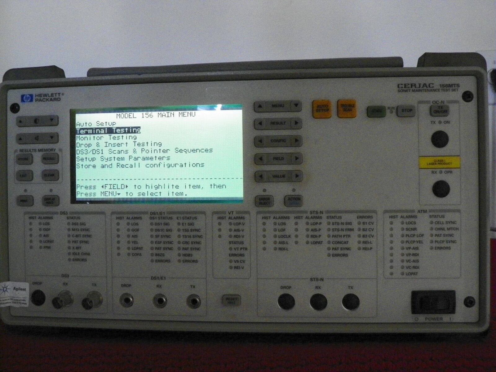 HP CERJAC 156MTS E4480A Sonet Maintenance Test Set