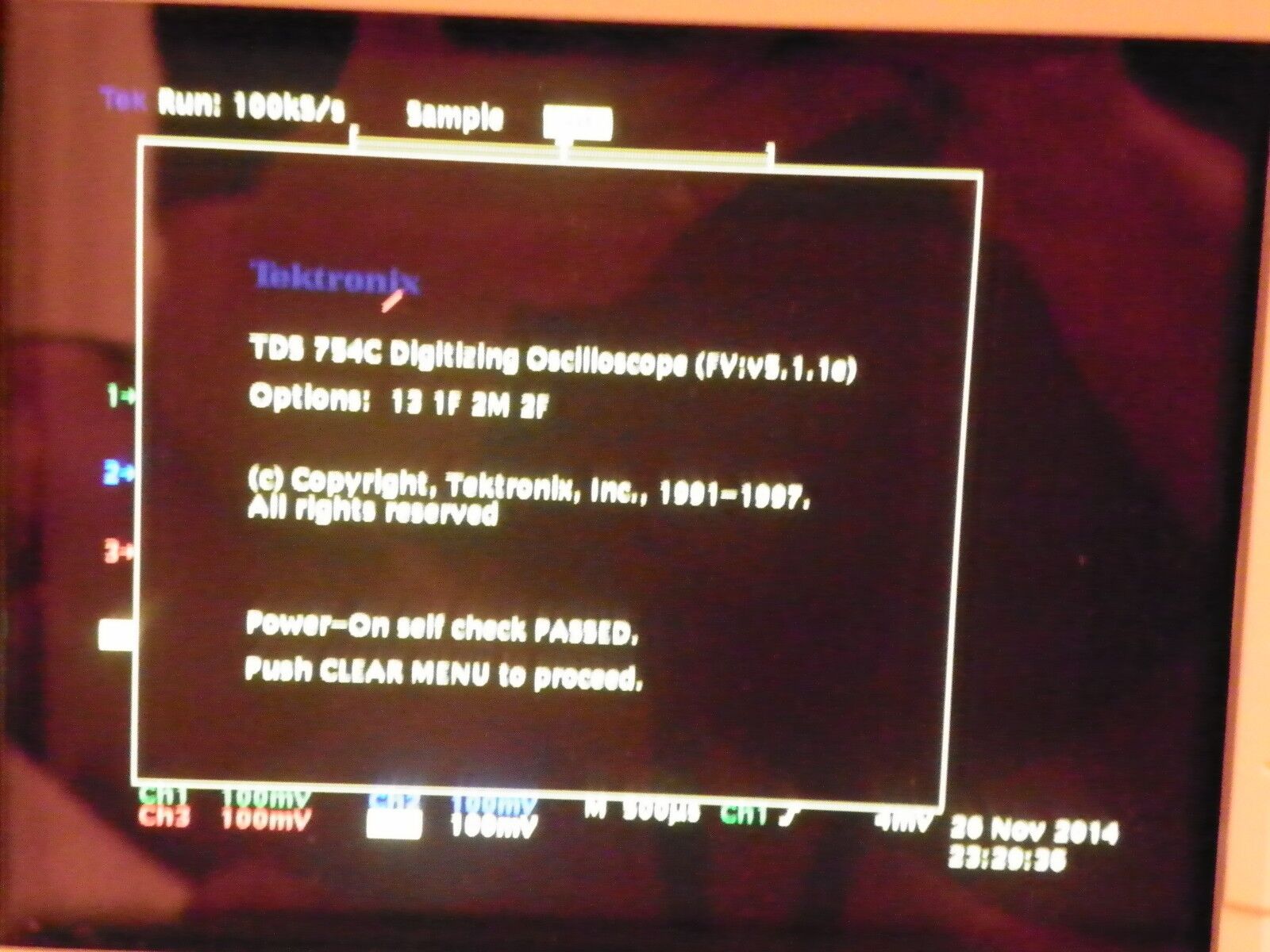 Tektronix TDS754C 500 Mhz oscilloscope w/opt 13-1F-2M-2F