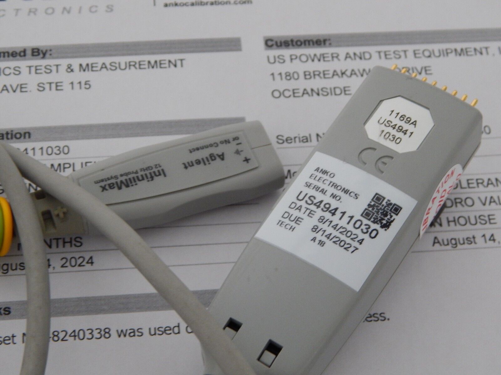 Agilent 1169A Oscilloscope 12GHz InfiniiMax Probe, NIST cal, 16 in stock