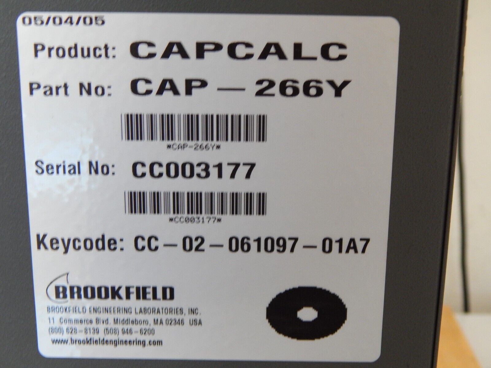 Ametek Brookfield CAP 2000+L Viscometer