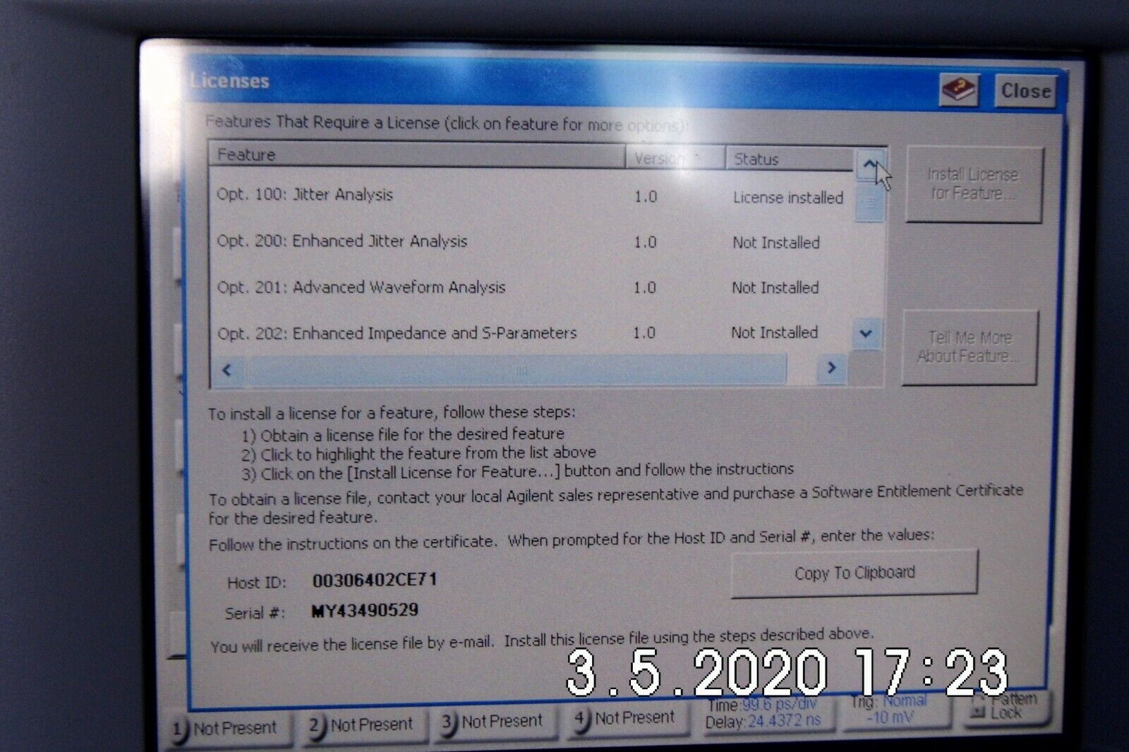 Agilent 86100C Infiniium DCA-J Oscilloscope Mainframe 001,100 NIST calibrated