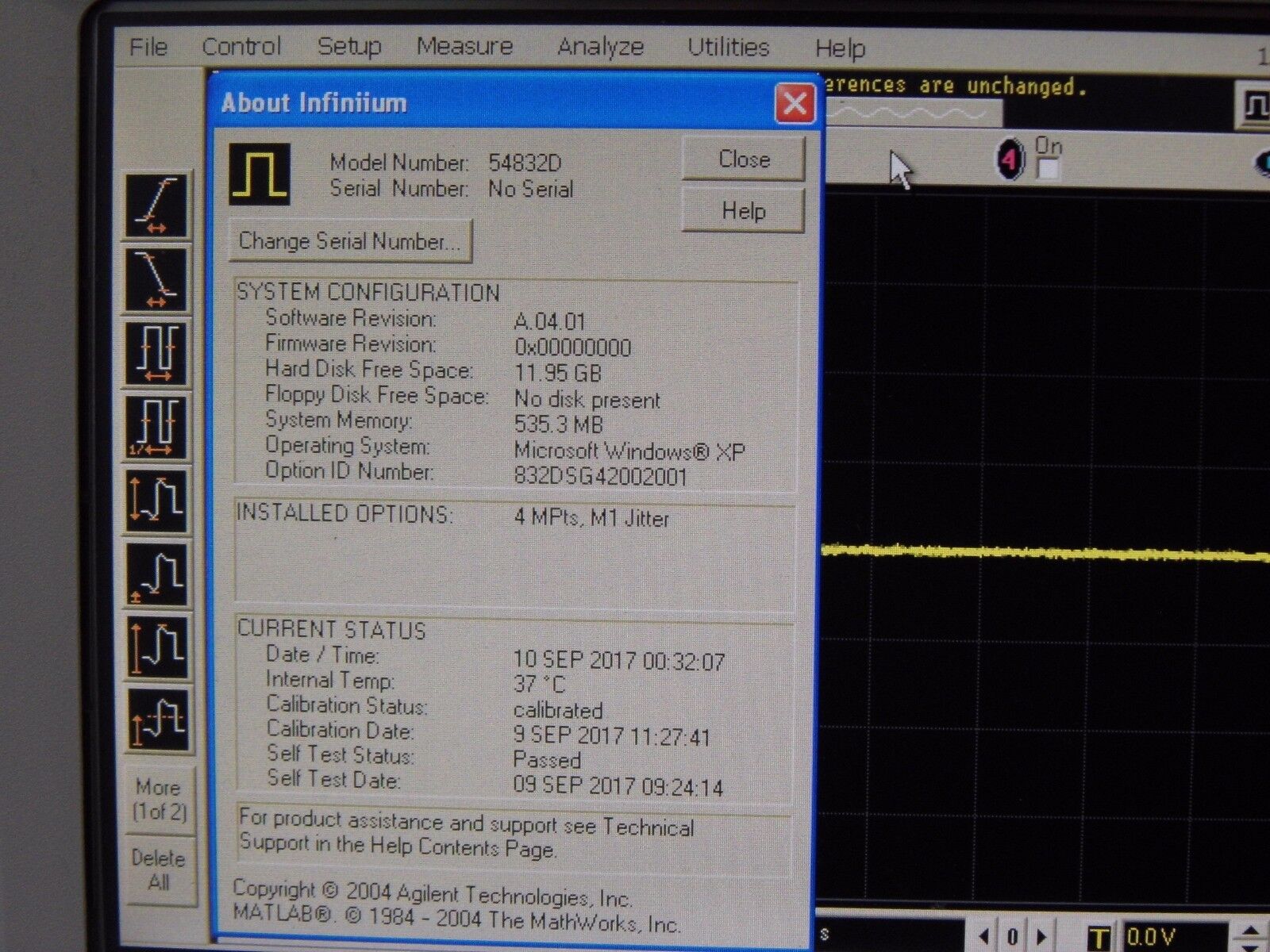 Agilent/HP54832D w/M1 Jitter & 040 1GHz,4GS/s,4CH+16CH w/Digital POD,clips,
