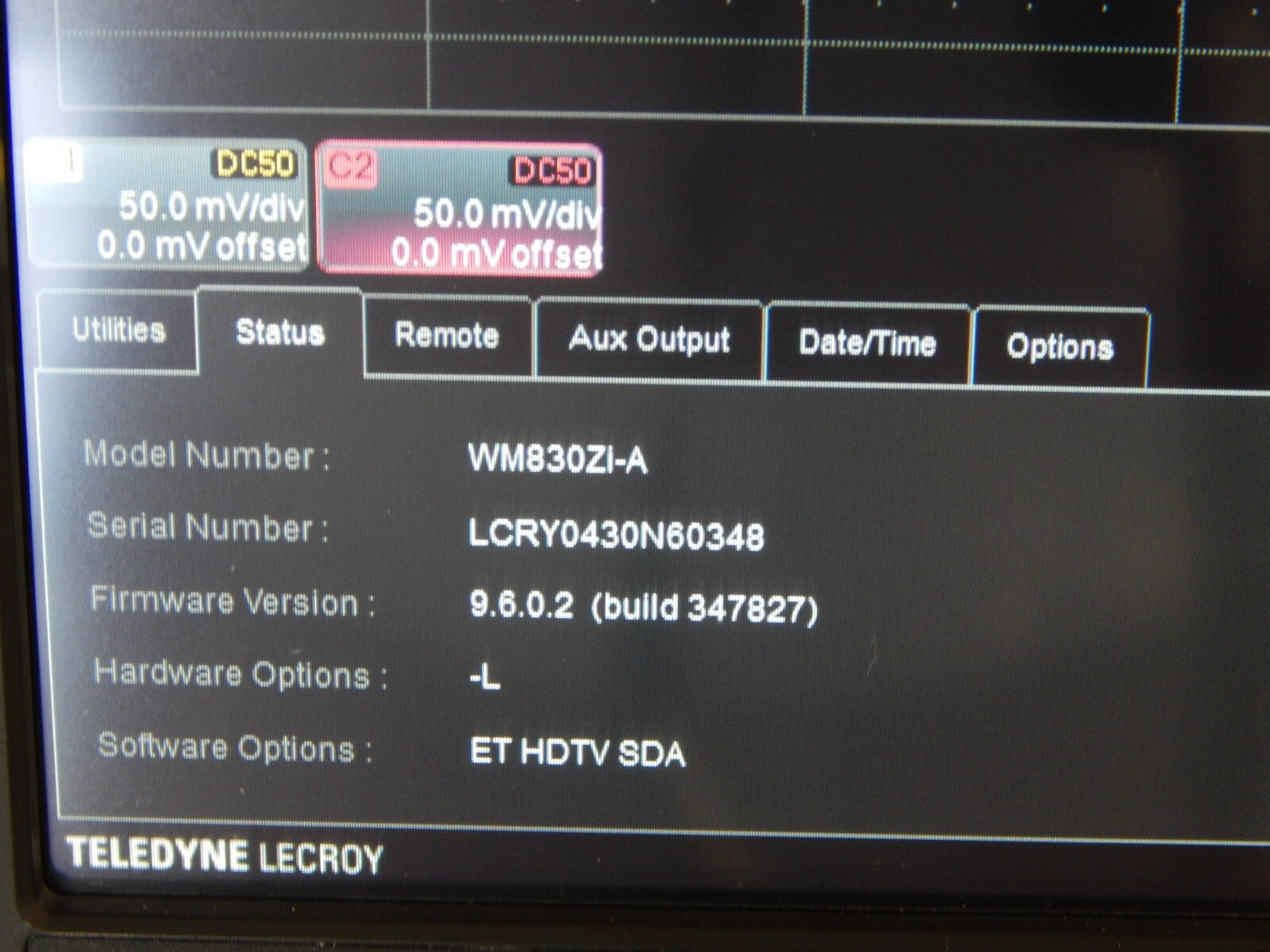 LeCroy SDA830Zi-A oscilloscope w/NIST cal 4/22/2025, WIN 10 standard accessories