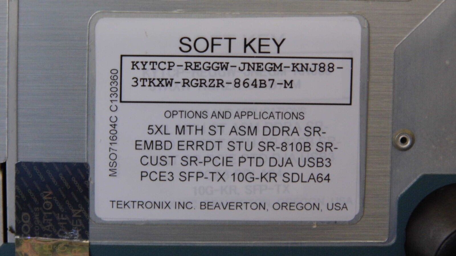 Tektronix MSO71604C Mixed Signal Oscilloscope, 16 GHz, 4 + 16 Ch., 100 GS/s