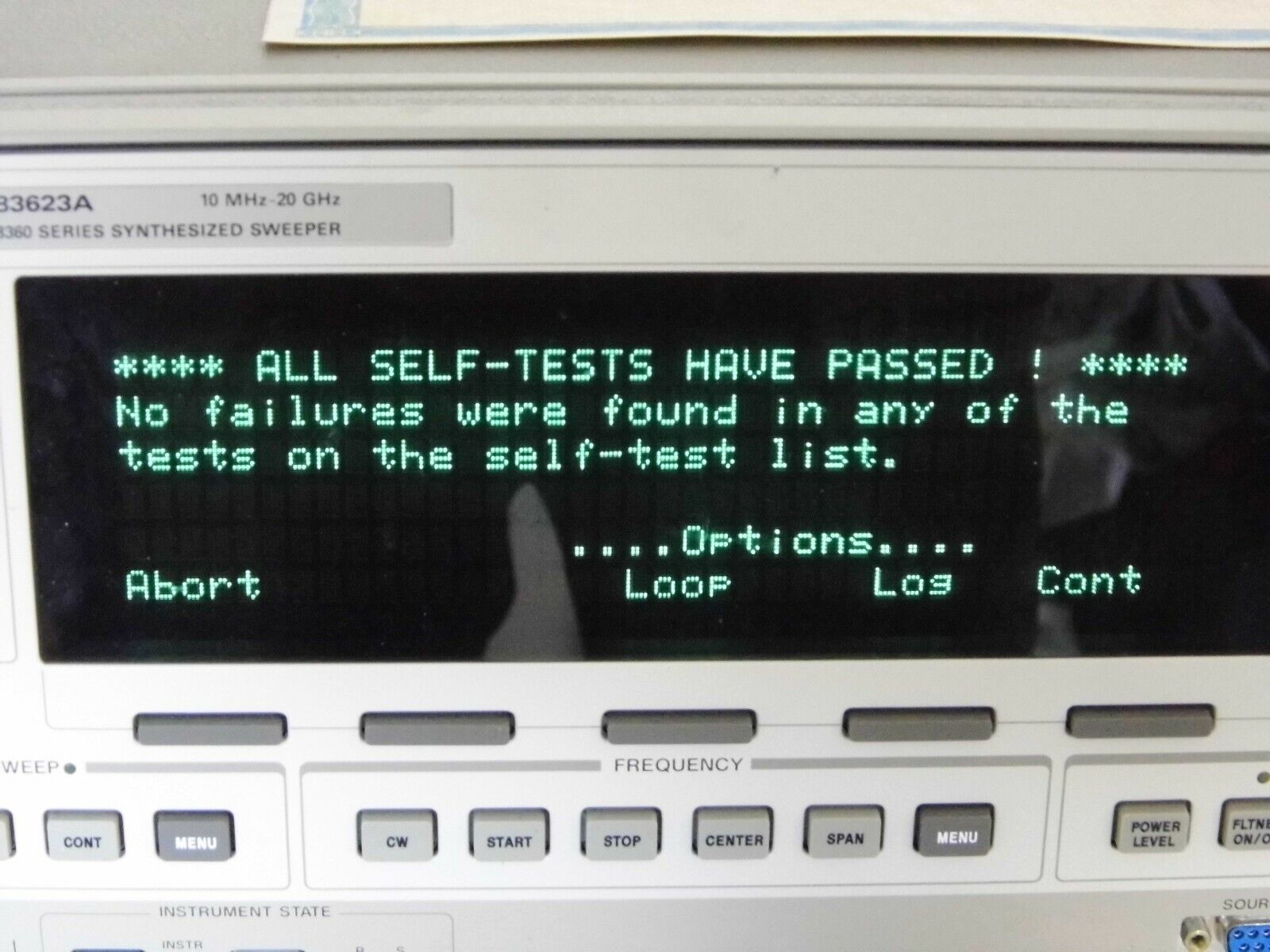 Agilent HP 83623A 10MHz-20GHz Higher Power Synthesized Sweeper 004/008 Cal'ed