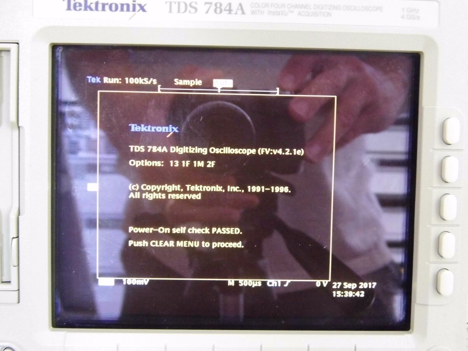 Tektronix TDS784A Oscilloscope 1GHz, 4GS/s Opt's 2F/1M NIST calibrated 8/2017