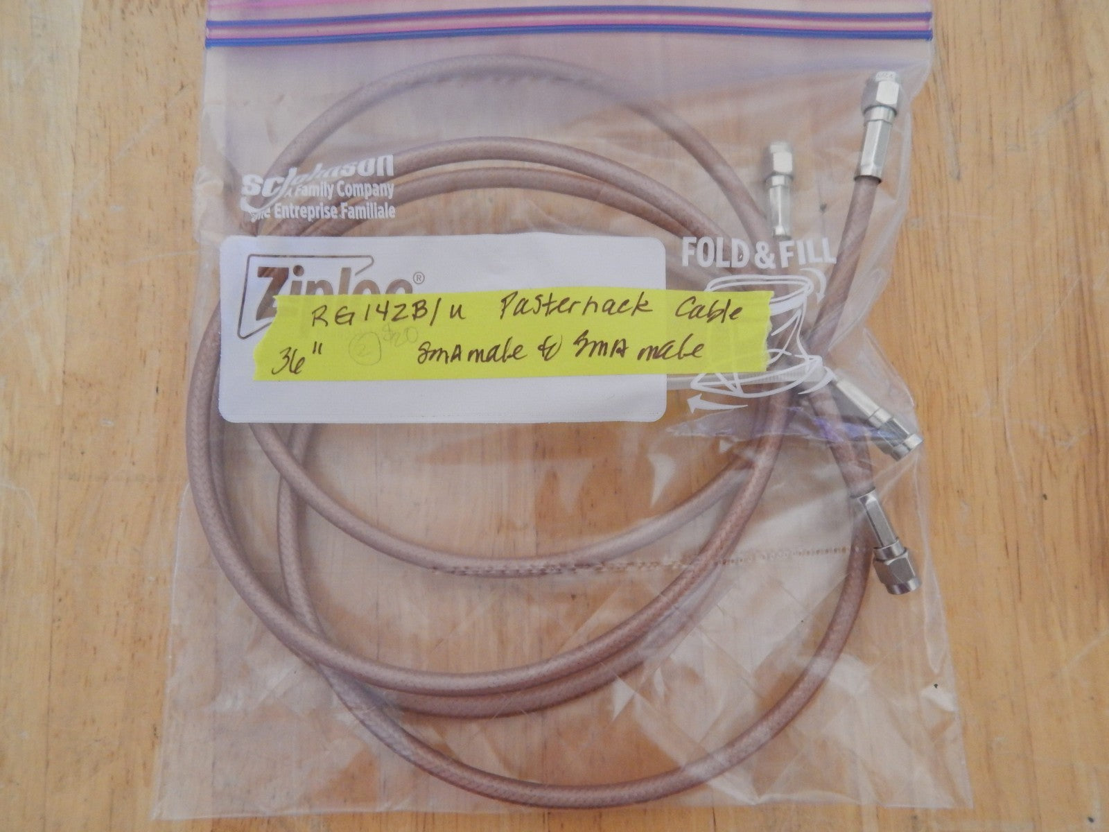 36 inch Pasternack RG142B/U Cable (2 included)