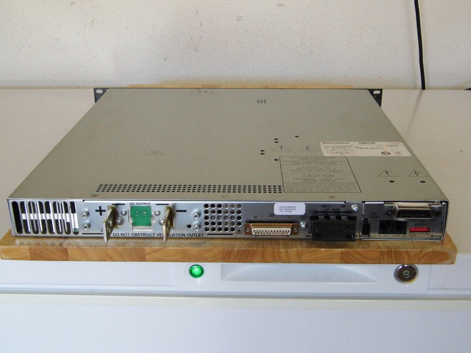 Sorensen DCS20-60E M9C Power Supply, 0-20 V, 0-60 A GPIB