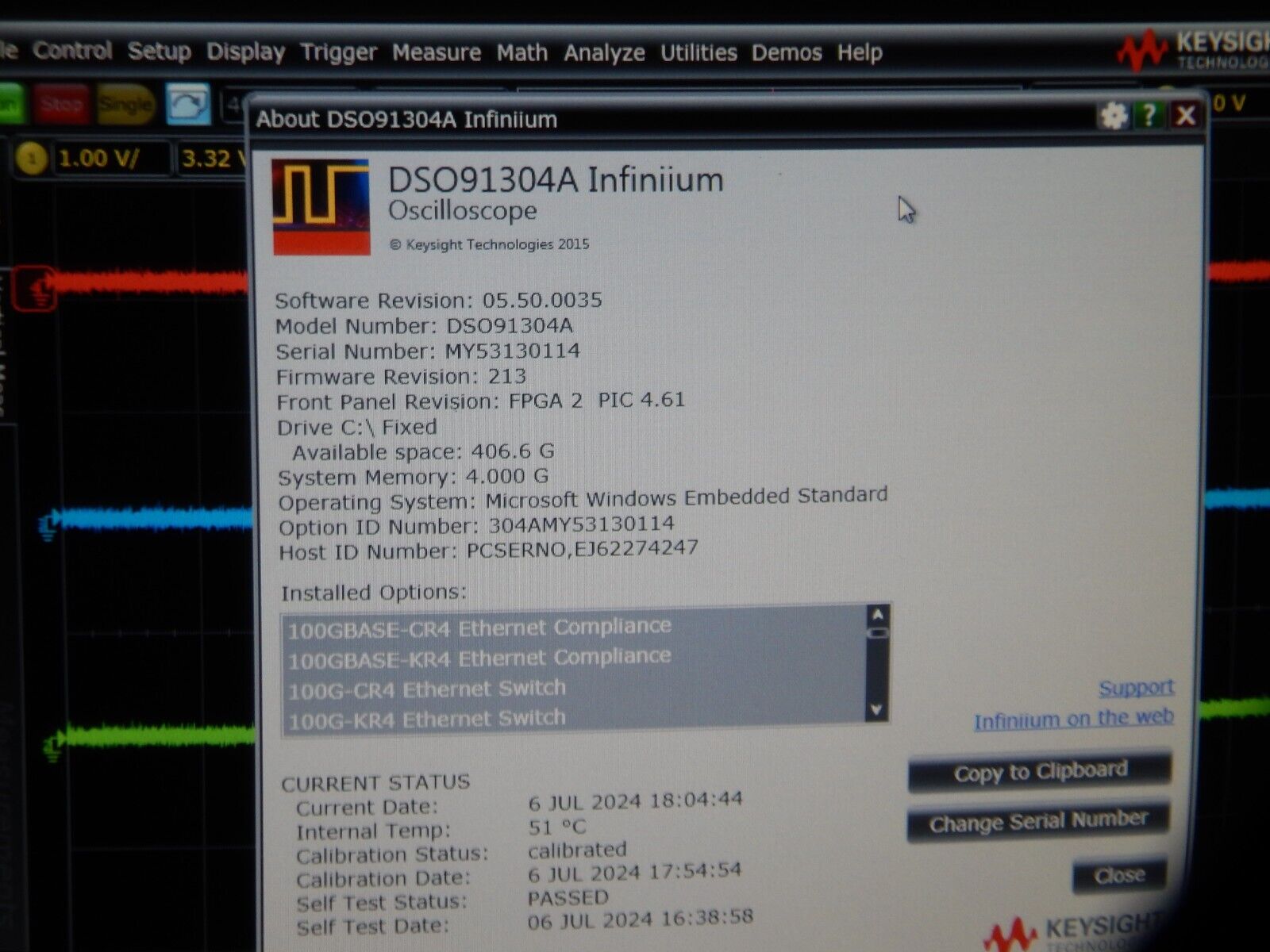 Keysight DSA91304A  13Ghz 40Gs/s oscilloscope, *139 Options*, Immaculate.