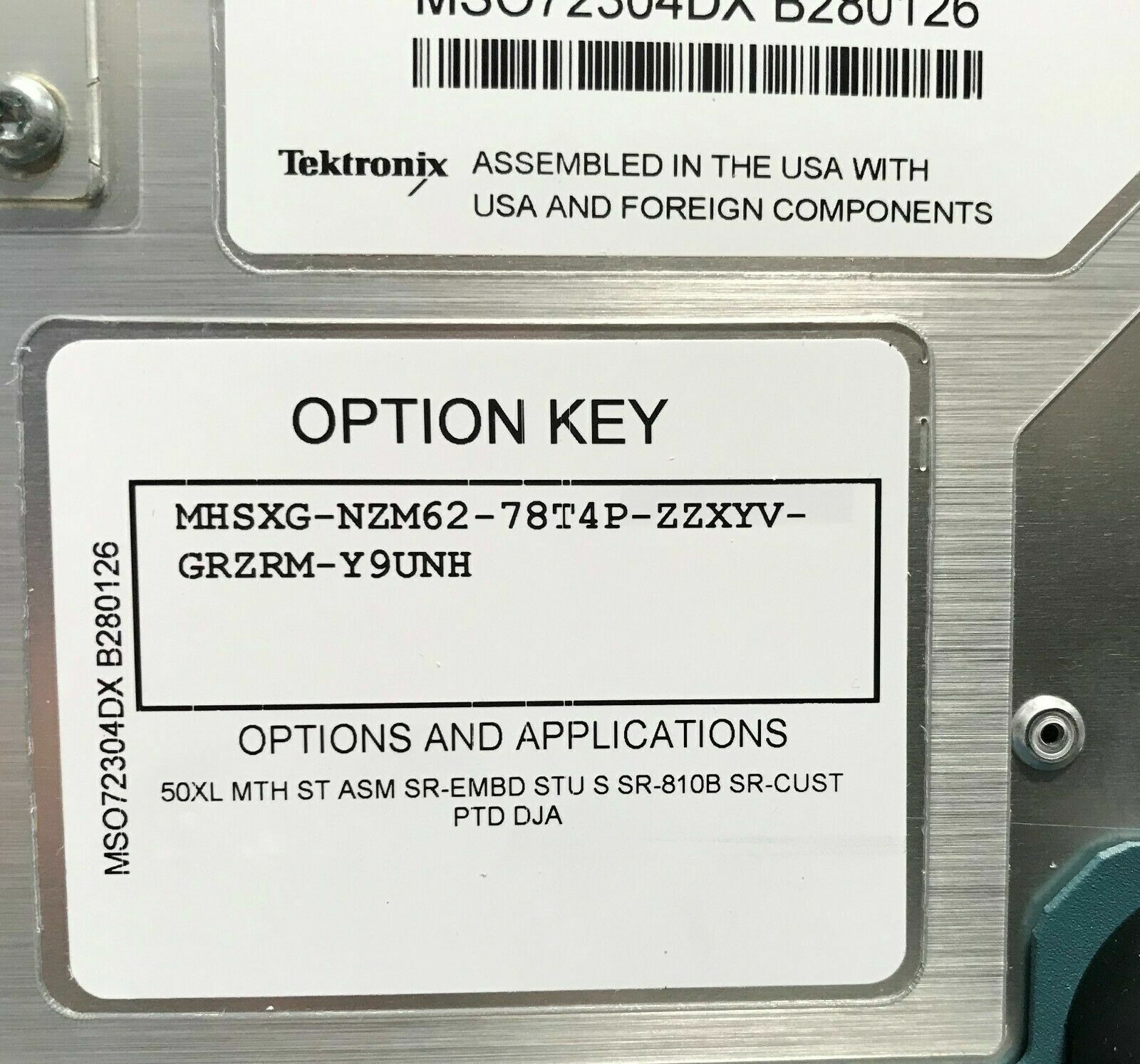 MSO72304DX 23GHz, 100Gs/s, 4+16 Channel, mso, mfg. cal w/data, WIN 10, 50XL mem