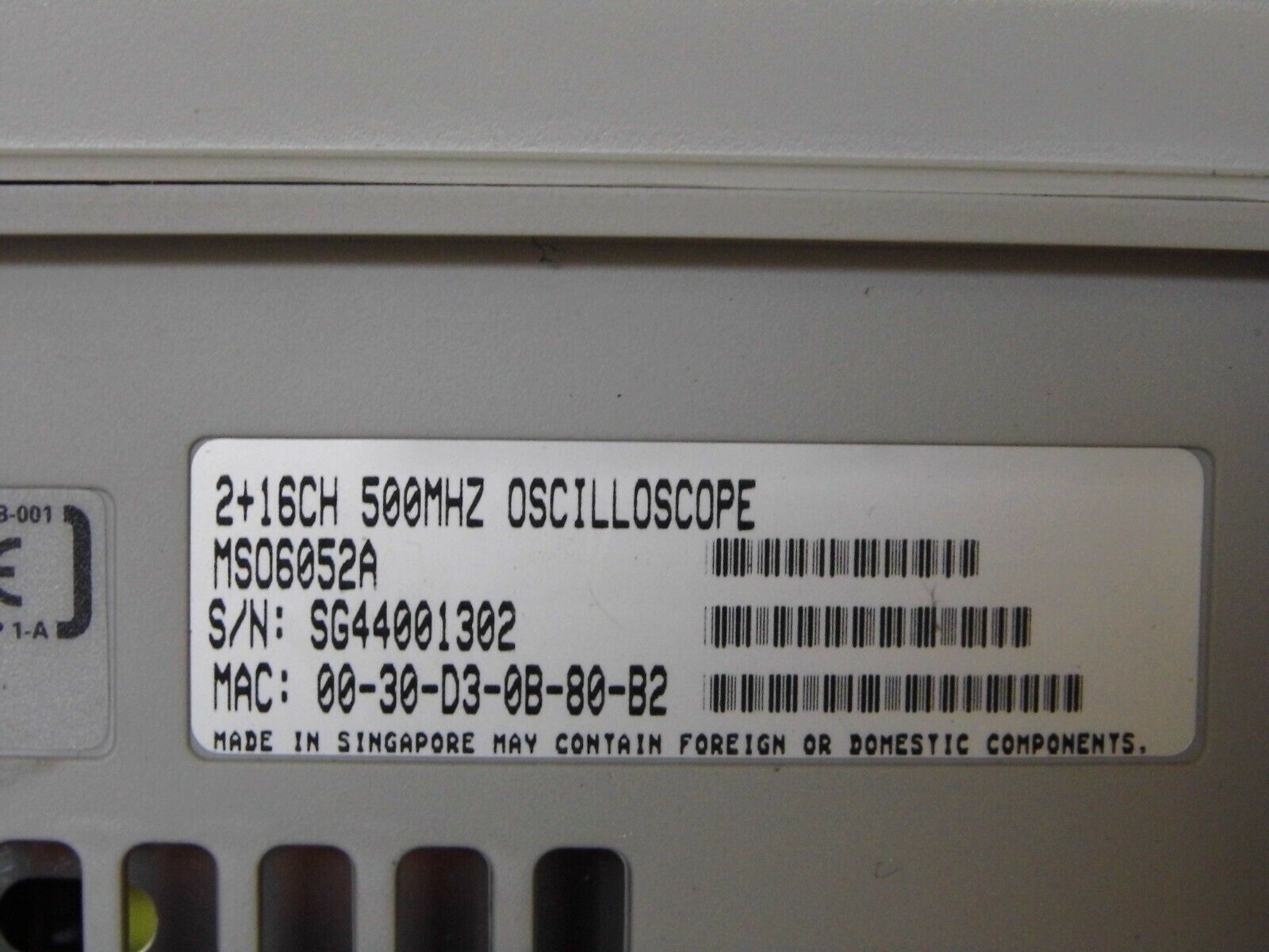 Keysight Agilent MSO6052A 500MHz 4GS/s 2Ch Oscilloscope  w/accessories and POD