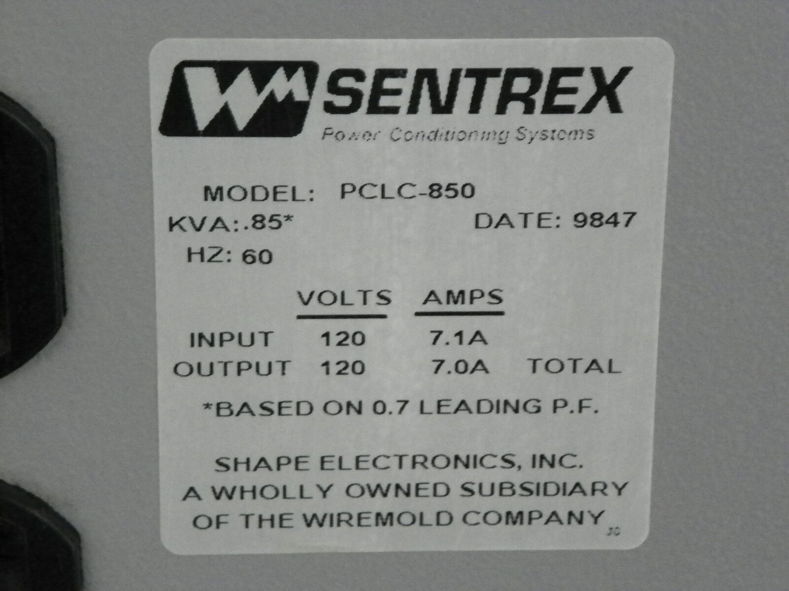 Sentrex Power Line Tamer/ Sentrex PCLC-850 AC 120V Power Line Conditioner Regulator ...