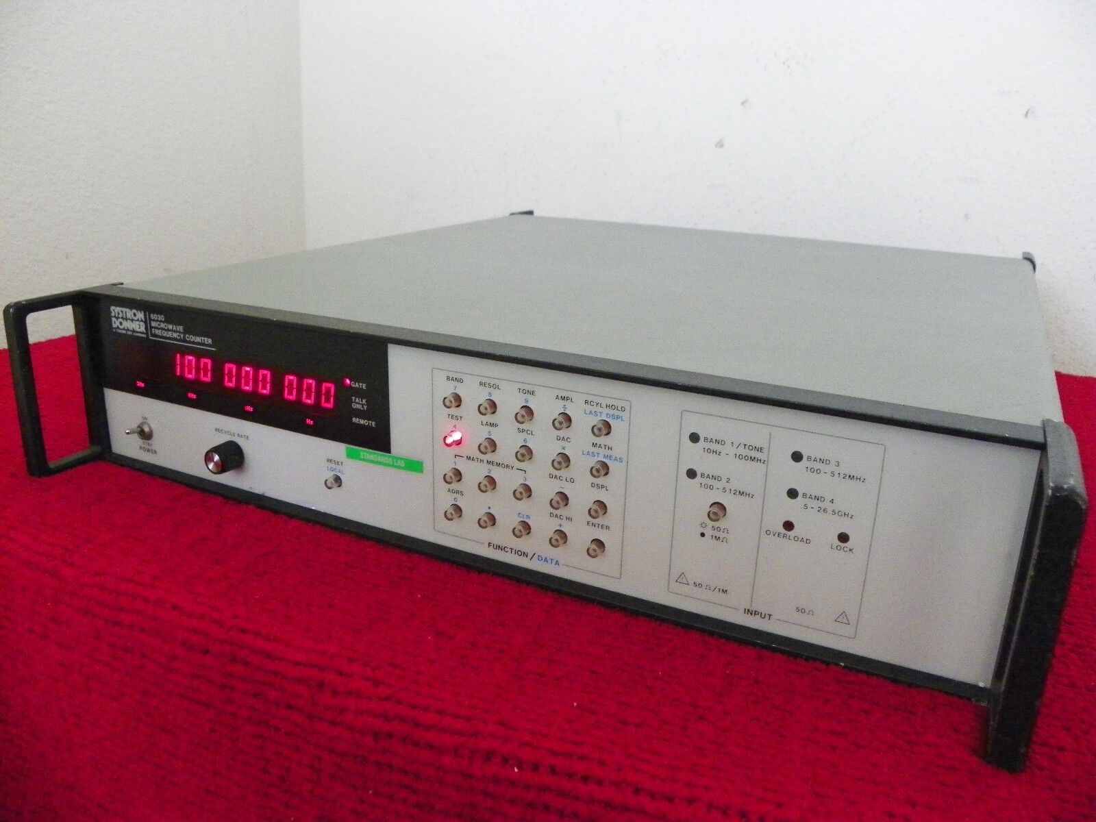 Systron Donner 6030 microwave frequency counter 10hz-26.5Ghz w/opt 02,04,& 06 