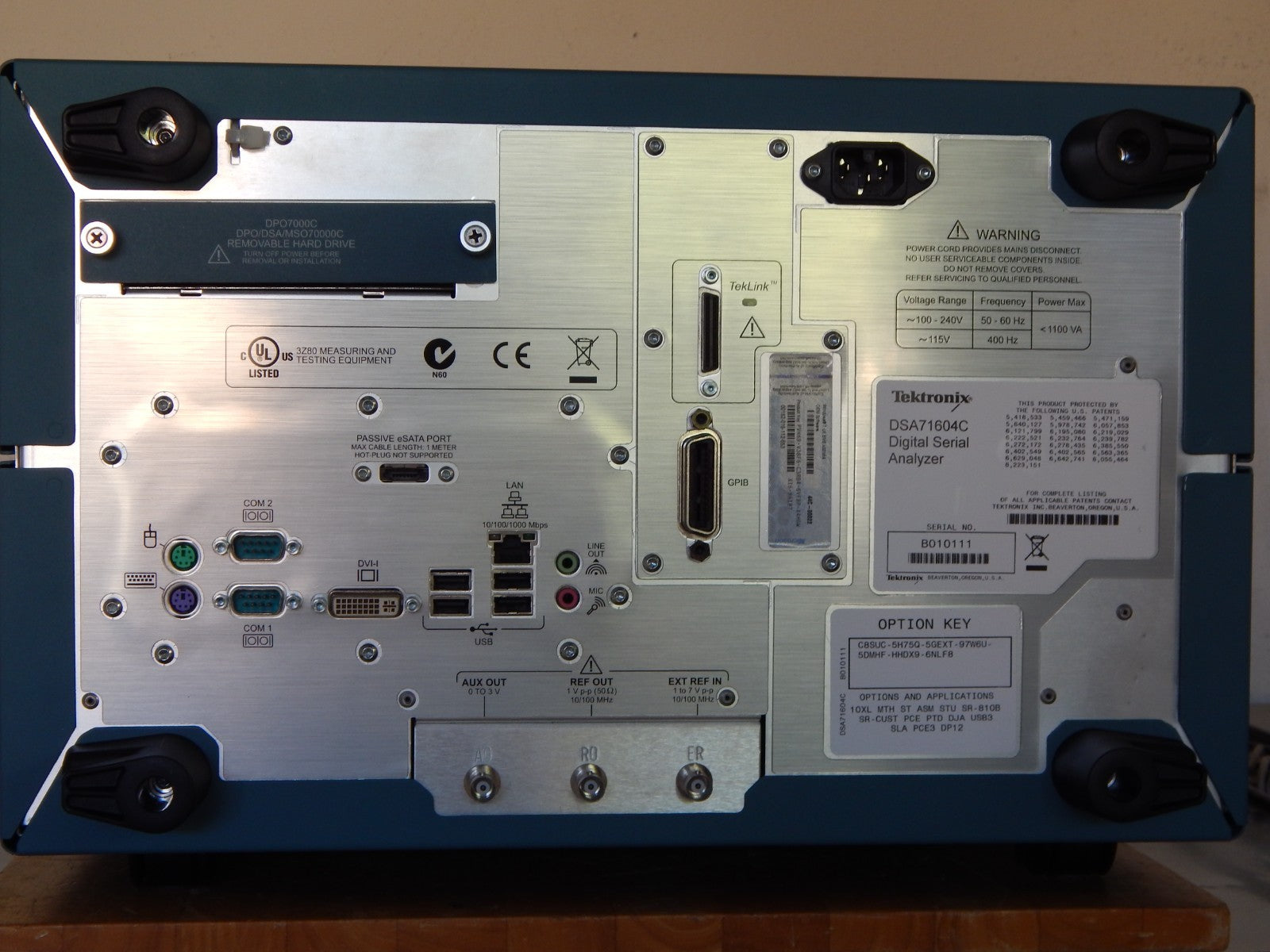 Tektronix DSA71604C 16Ghz 100GS/s Oscilloscope option loaded, s/n B010111