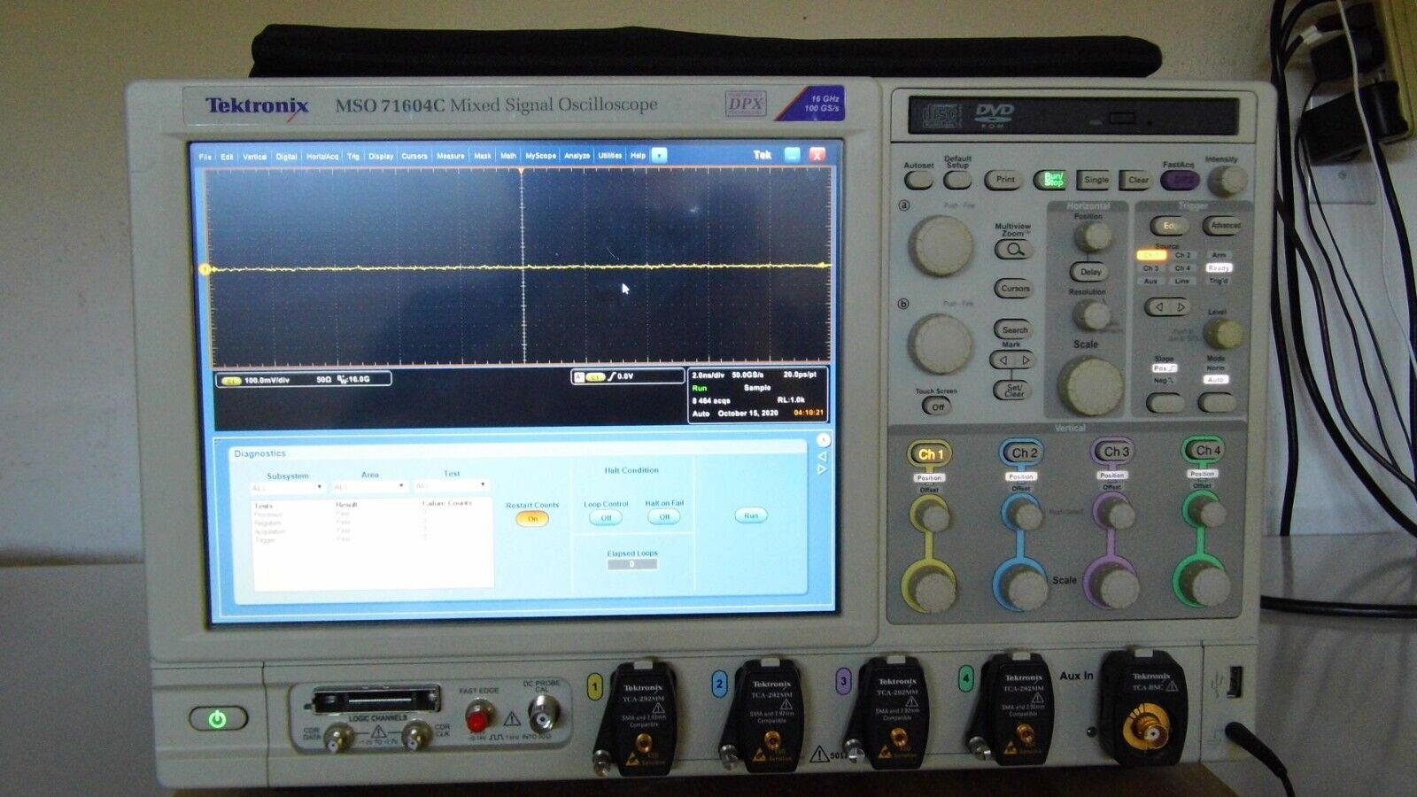 Tektronix MSO71604C Mixed Signal Oscilloscope, 16 GHz, 4 + 16 Ch., 100 GS/s