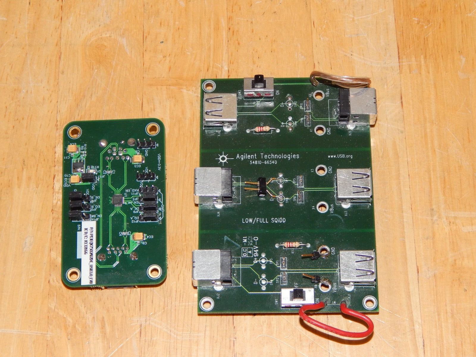 Agilent 54810-66540 & Pericom custom P13EQK7502AIZ_USB3.0_EVB Interface Boards