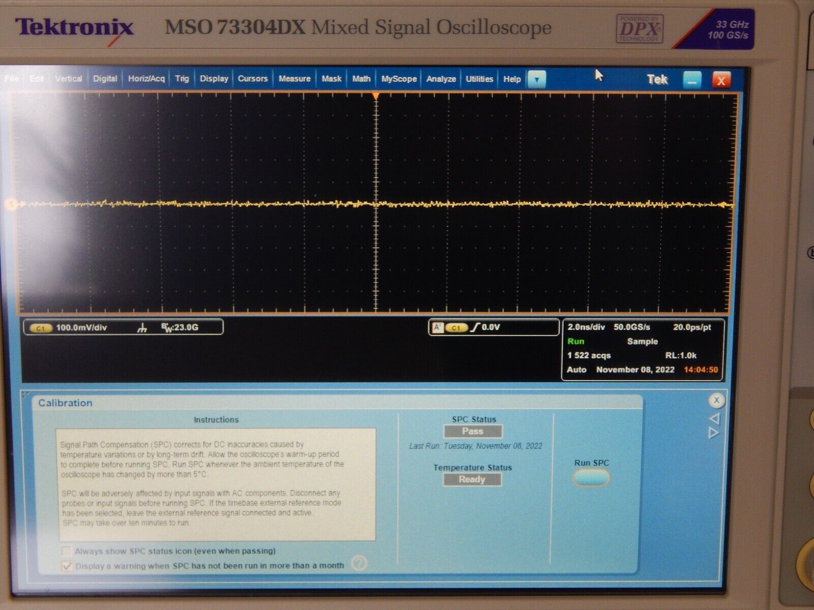 Tektronix MSO73304DX 33GHz, 100Gs/s, 4+16 Ch., mso oscilloscope,CAL,WIN7, NIST