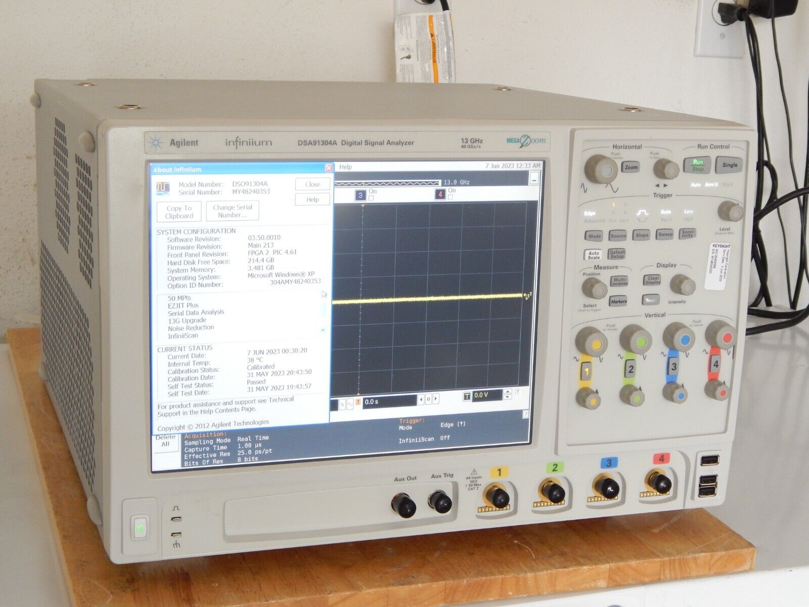 Keysight DSA91304A Oscilloscope  13Ghz 40Gs/s w/opt's, OEM cal, MY48240353