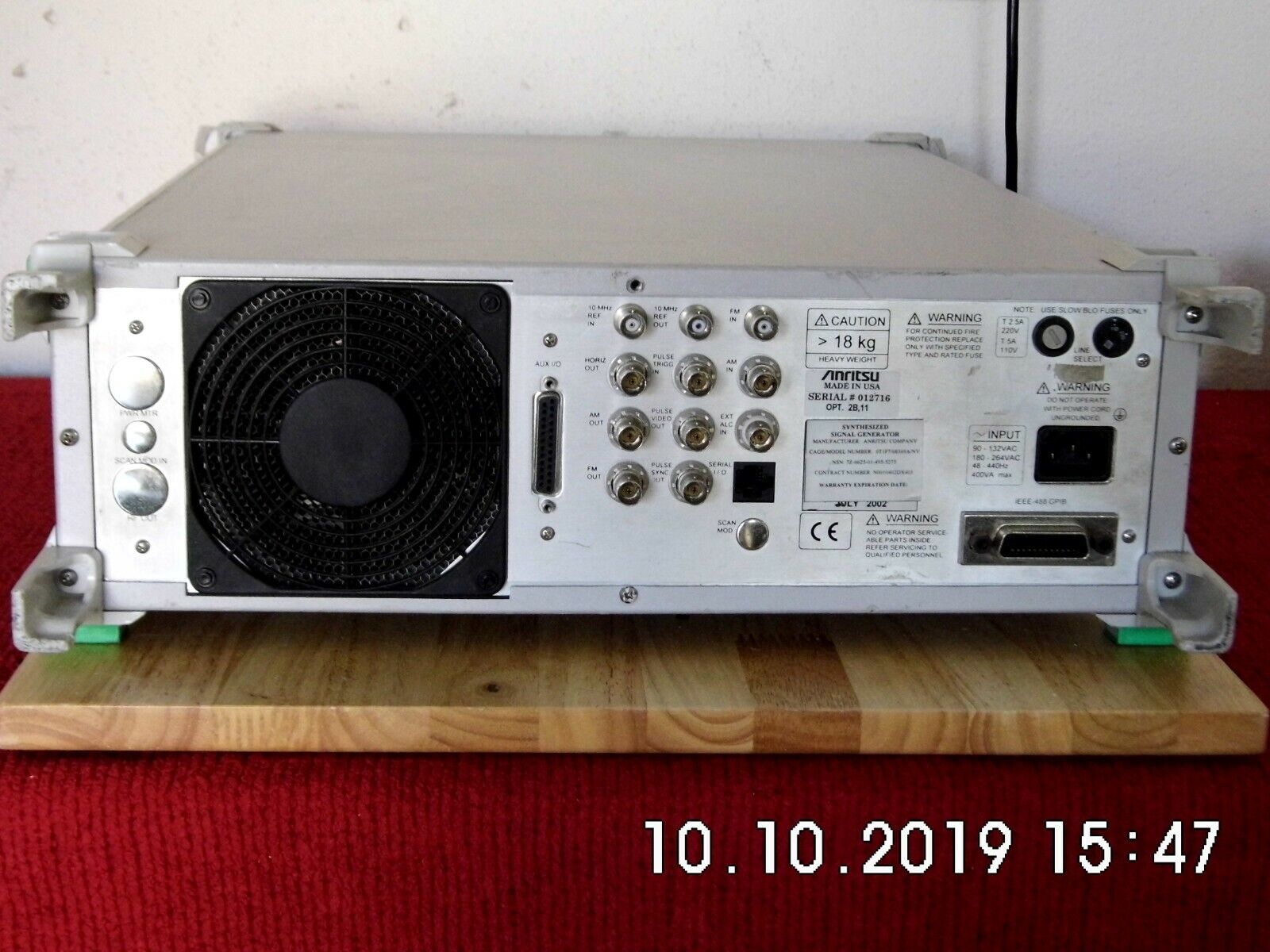 Anritsu 68369A/NV w/2B/11, 10 MHz-40 GHz Syn. w/cal