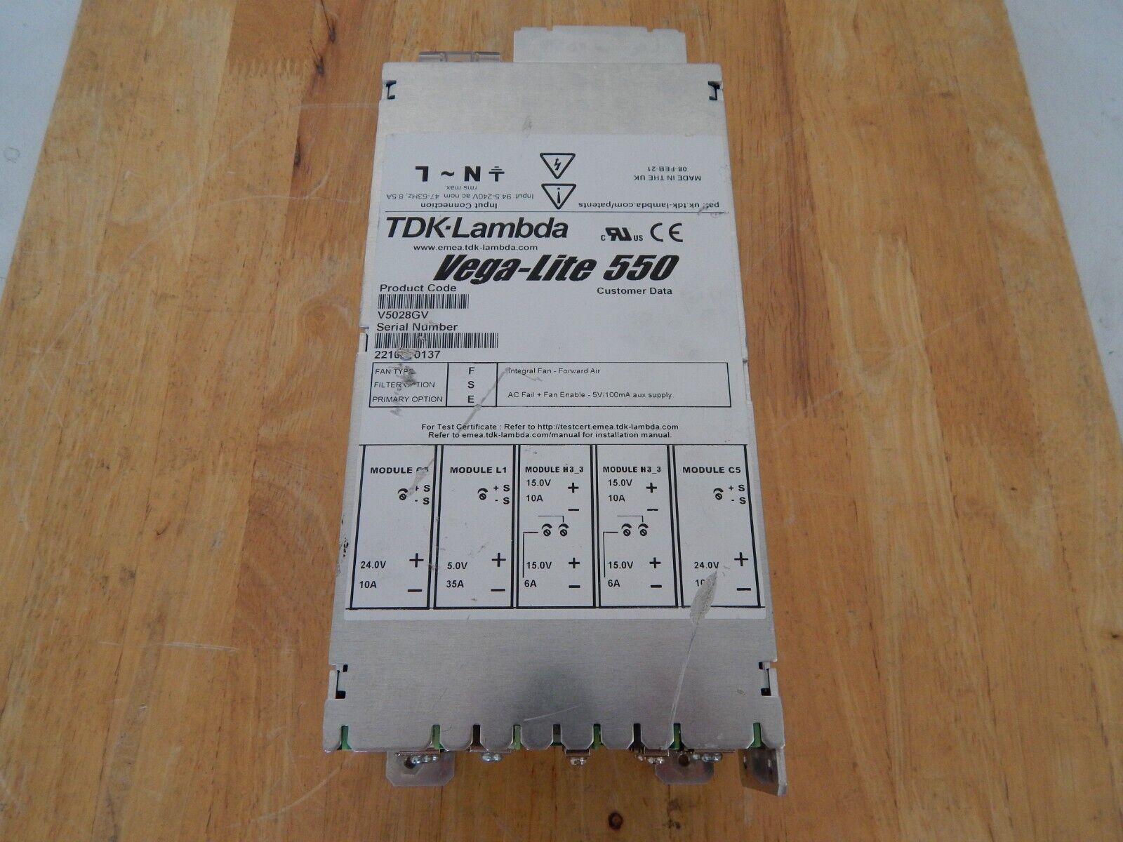 TDK-LAMBDA Vega-Lite 550 V5028GV Power Supply, NEW, 2 in stock, USA