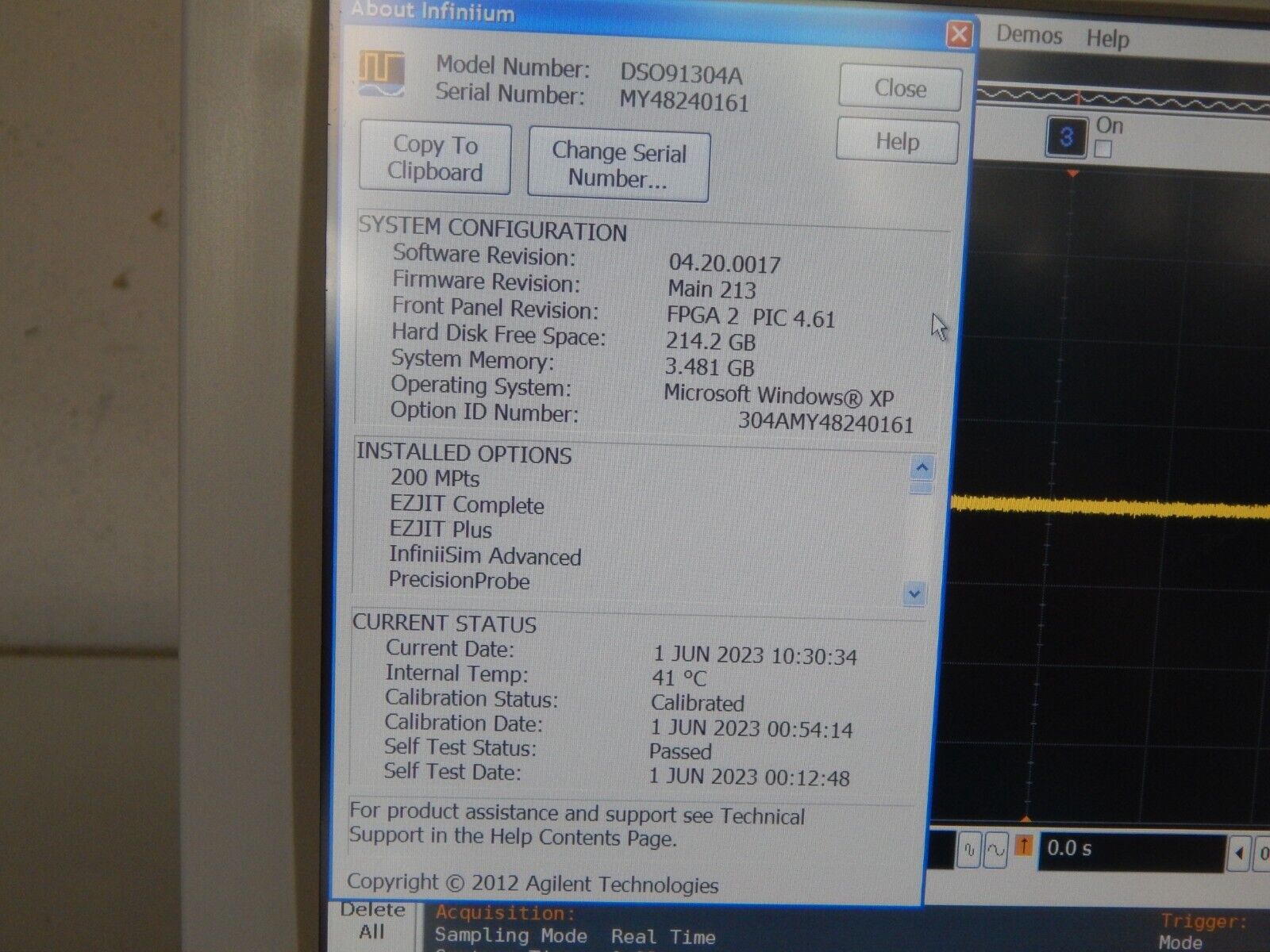 Keysight DSA91304A 'every option' 13Ghz 40Gs/s oscilloscope, cal'ed with data