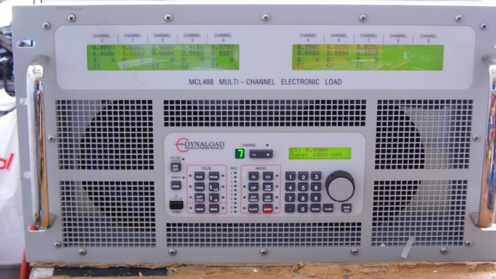 TDI MCL488 DC Load mainframe w/4 of 100Vdc 60A 350W & 4 of 50V/100A 350W loads