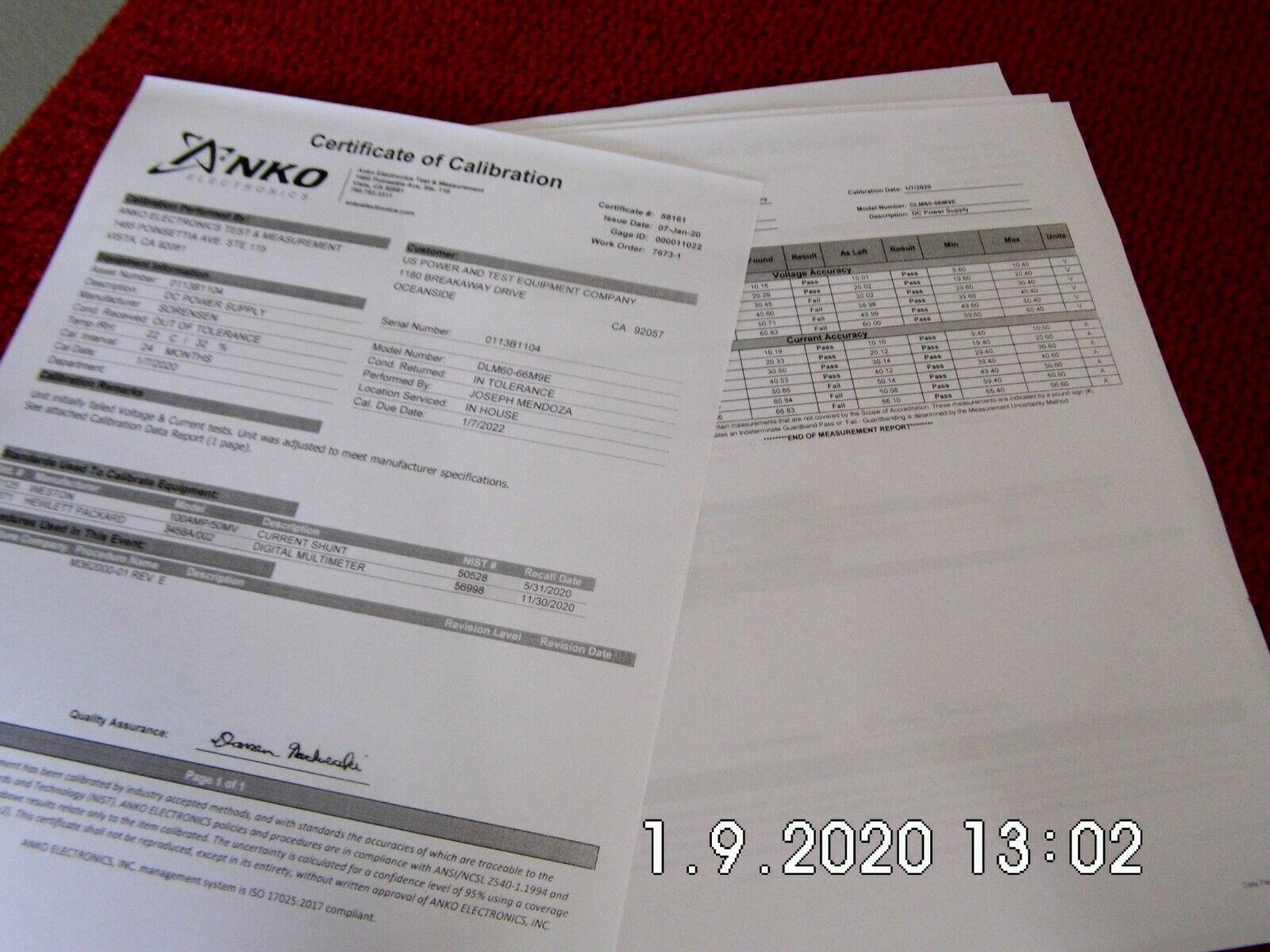 DLM60-66M9E w/GPIB DC Power Supply, 0-60 Volts, 0-66 A, 4kW, NIST, 3 In Stock