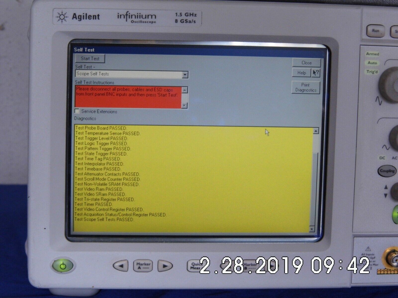 Agilent HP 54845A 1.5Ghz 8Gs/s Oscilloscope 
