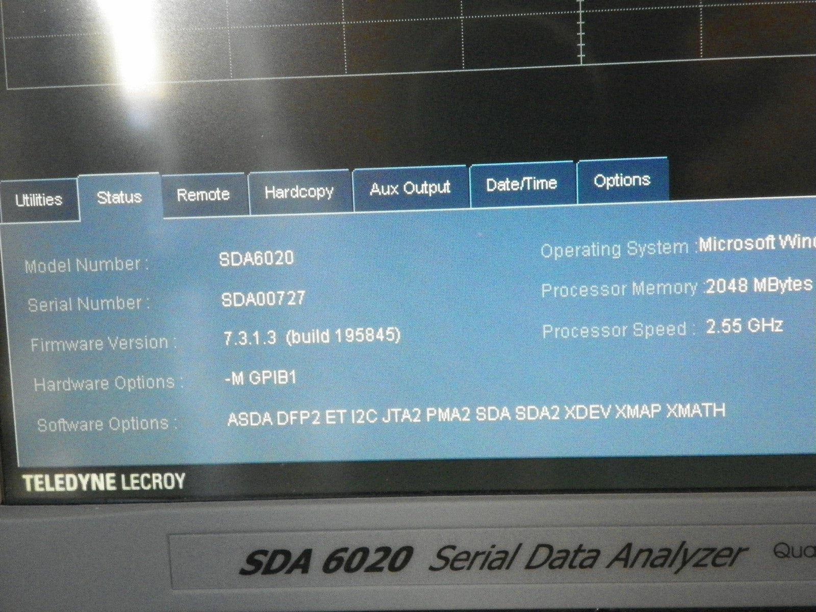 Lecroy SDA6020 6Ghz QUAD 20GS, opt's ASDA DFP2 ET I2C  JTA2 PMA2 SDA SDA2 & more