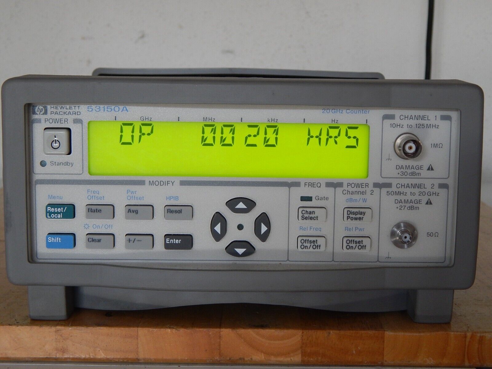 Agilent HP 53150A Microwave Frequency Counter/power meter 10Hz-20GHz 20 Hours