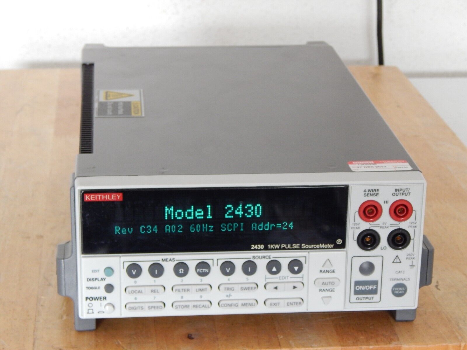 Keithley 2430 1kW Pulse Mode SourceMeter to 100V & 10A, REV C34, OEM NIST Cal