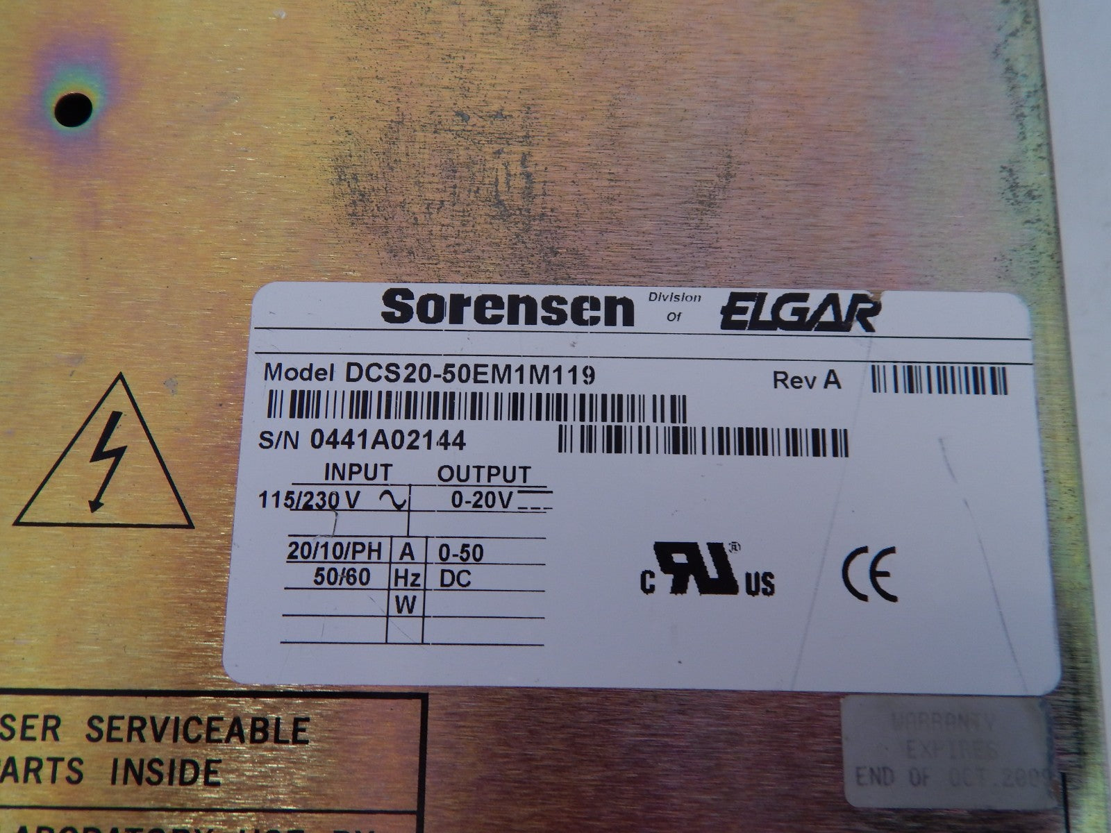 SORENSEN DCS20-50E M119 w M9C (GPIB) DC Power Supply (3 in stock)