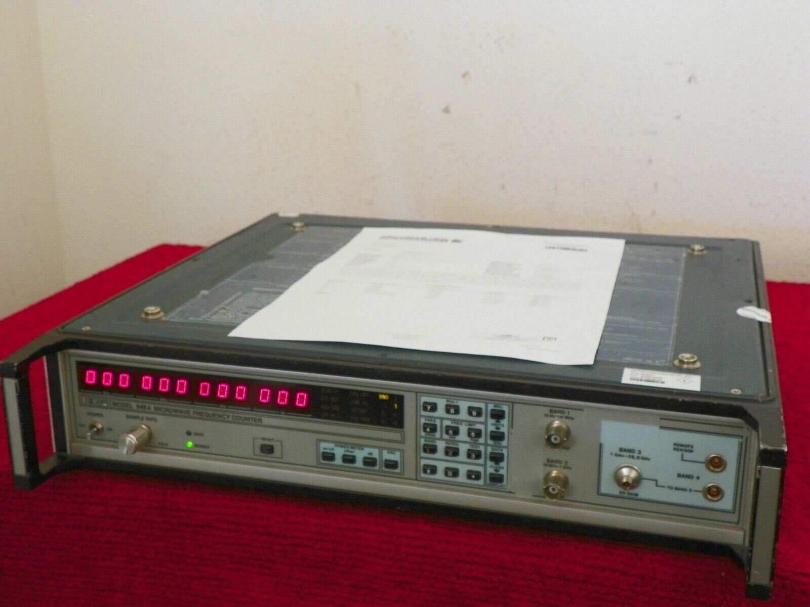 EIP 548A microwave frequency counter 10hz-26.5Ghz w/opt 05,06,08 NIST cal'ed