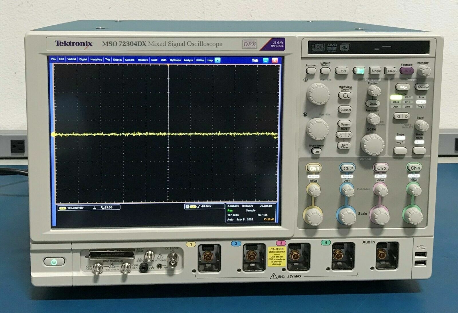 MSO72304DX 23GHz, 100Gs/s, 4+16 Channel, mso, mfg. cal w/data, WIN 10, 50XL mem