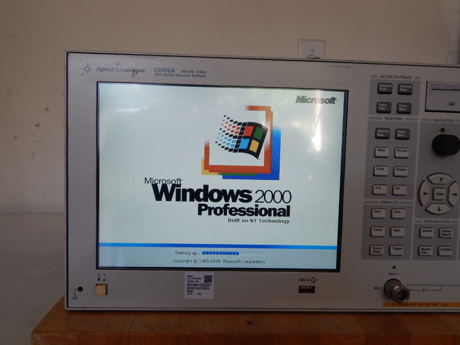 Agilent E5062A 3GHz Network Analyzer Opt. 016, 100, 150 & 1E1, NIST, 3mth wrnty