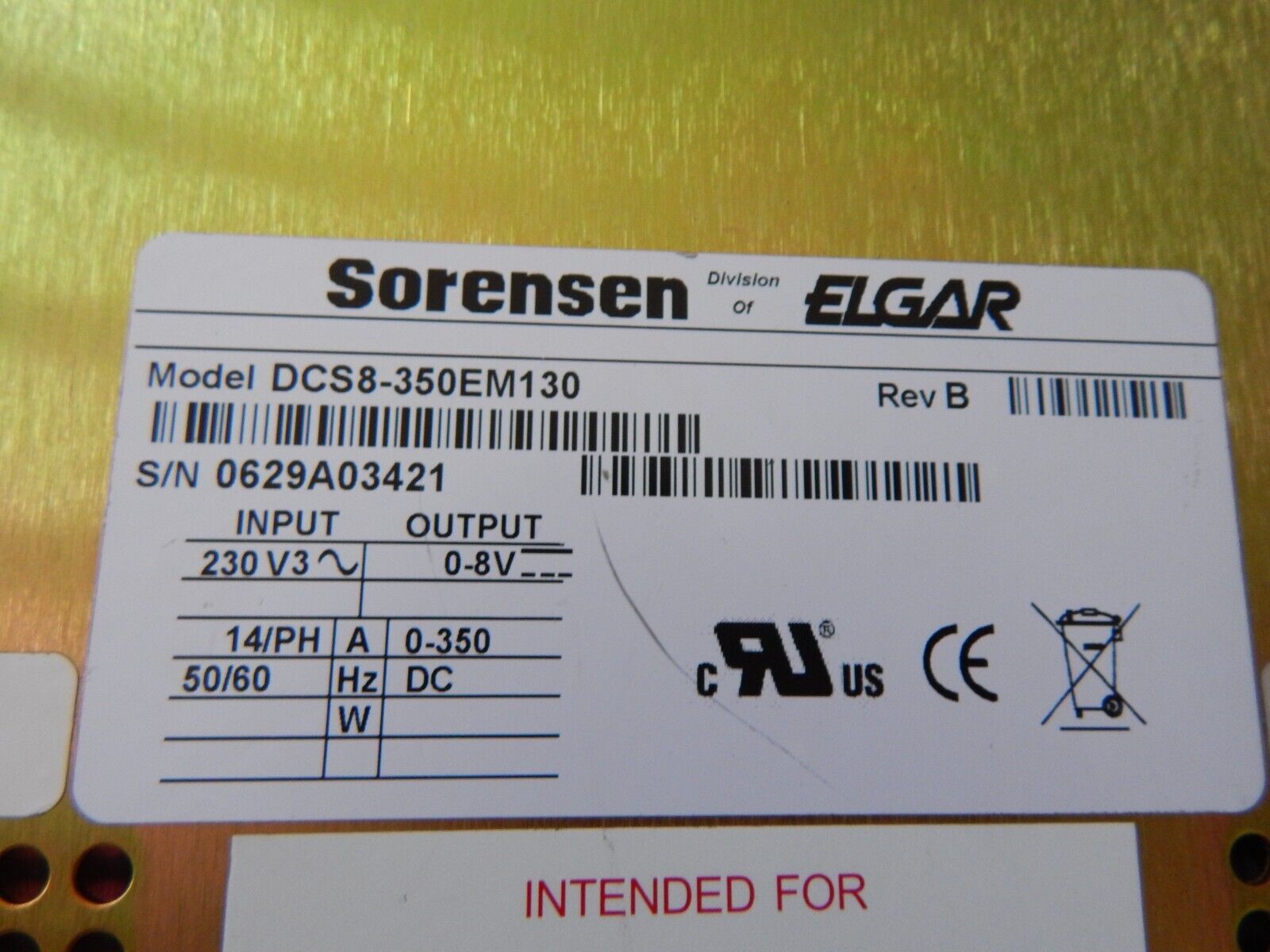 Sorensen DCS8-350E M130 Ethernet Power Supply