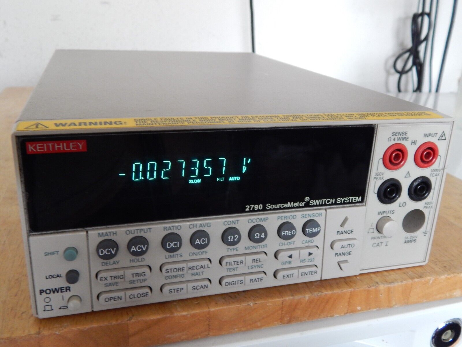 KEITHLEY 2790 SourceMeter,.  faceplate has slight damage where fuseholder is