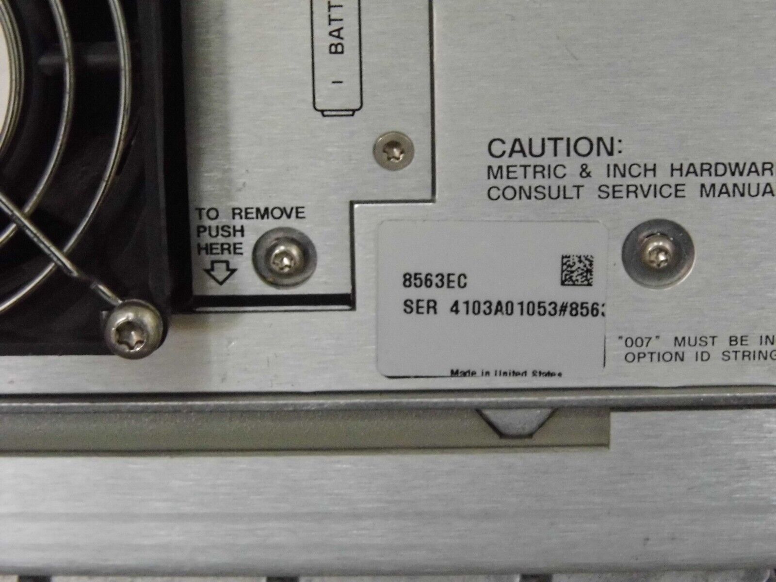 Agilent 8563EC with options 001 and 007 rack mounted