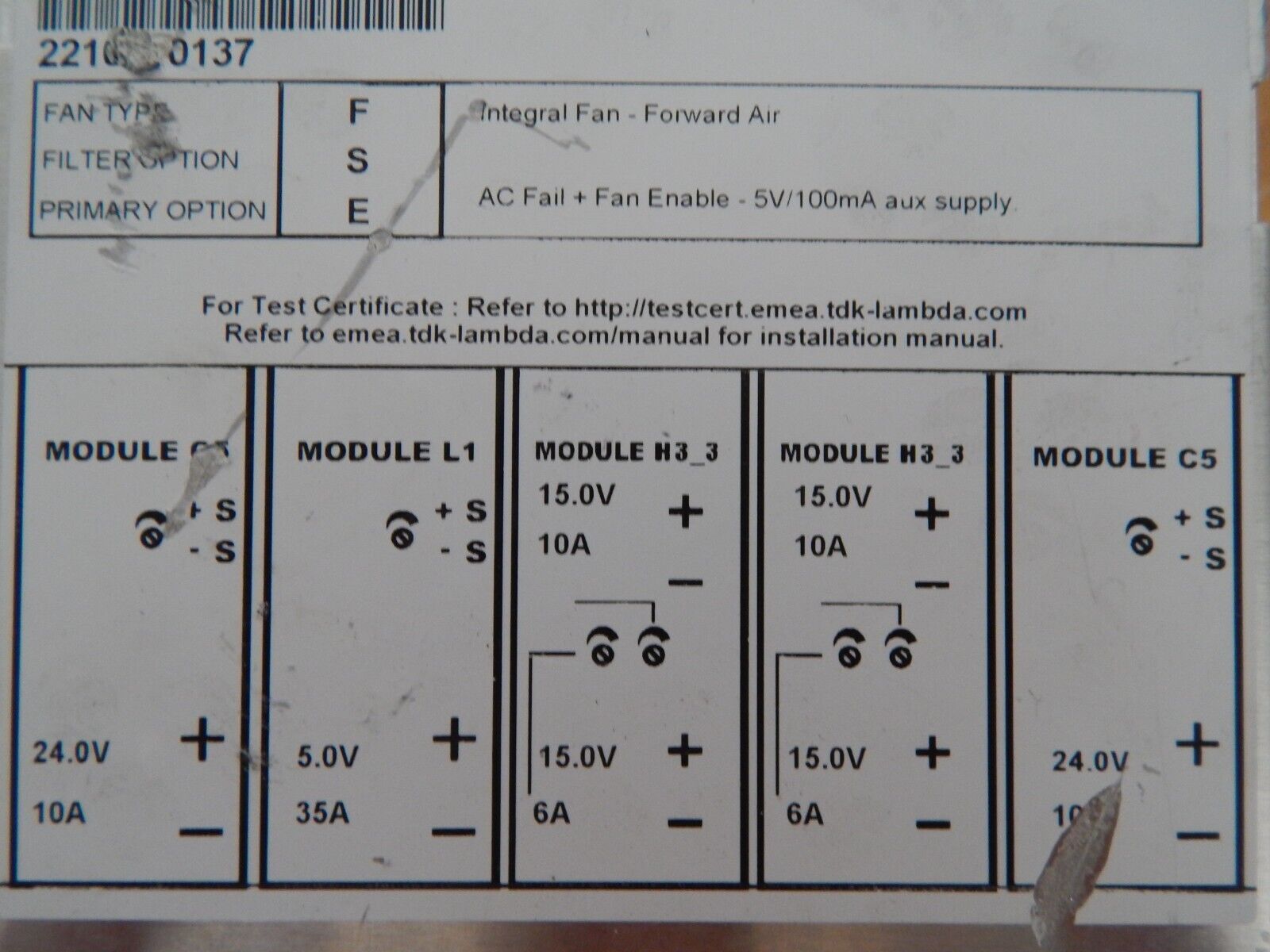 TDK-LAMBDA Vega-Lite 550 V5028GV Power Supply, NEW, 2 in stock, USA