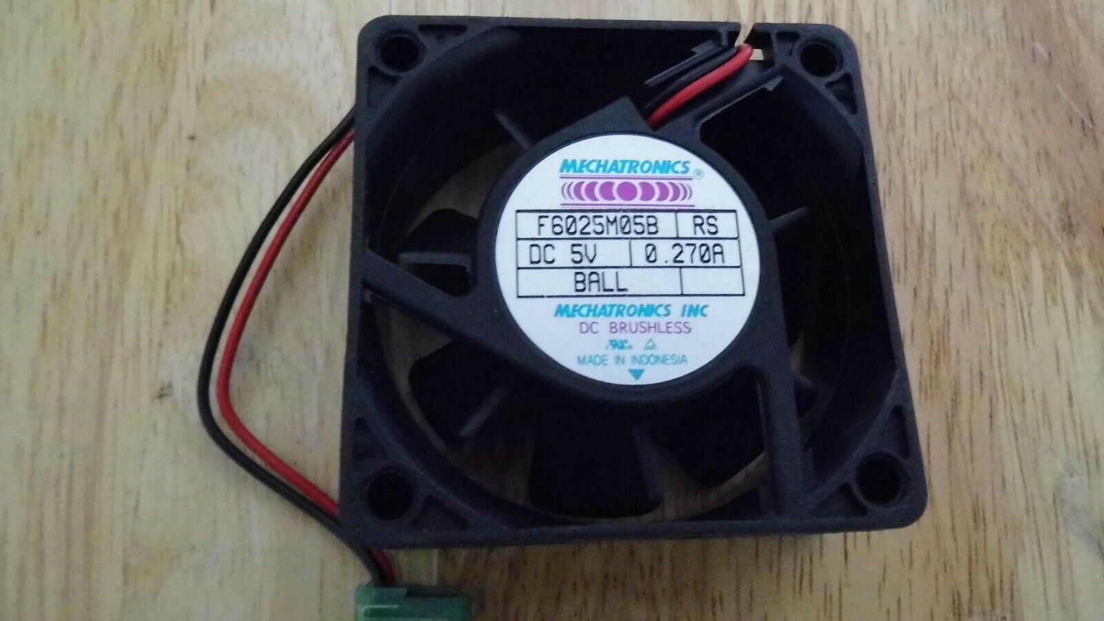 Mechatronics F6025M05B, 60 mm Axial Fan 5Vdc 17CFM 28dBA 3300RPM  many in stock