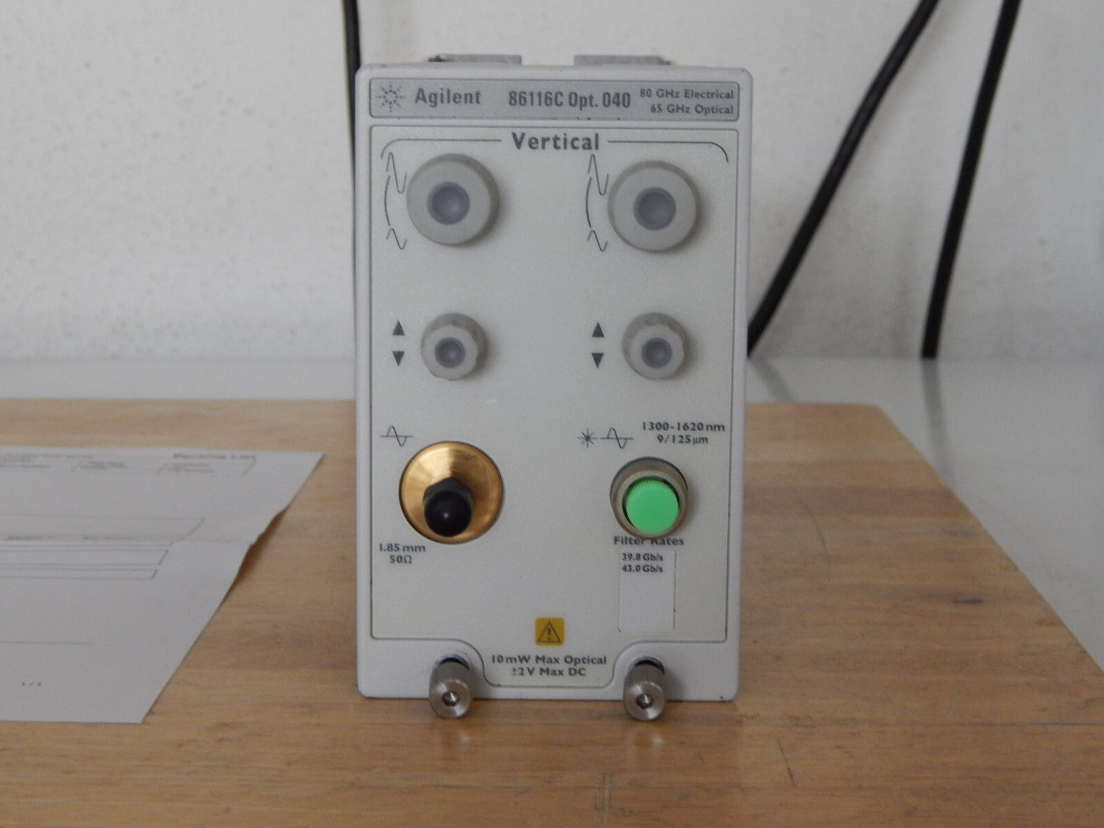 Agilent 86116C 80GHz Electrical/65Ghz Optical Mod. Opt 040, Keysight cal. 4/2025