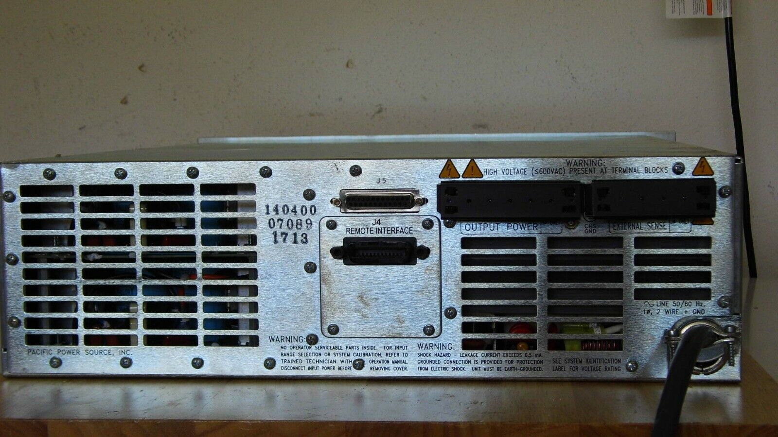 Pacific Power 120ASX-UPC12 2KVA 15-1200Hz 1 phase AC Power Source 