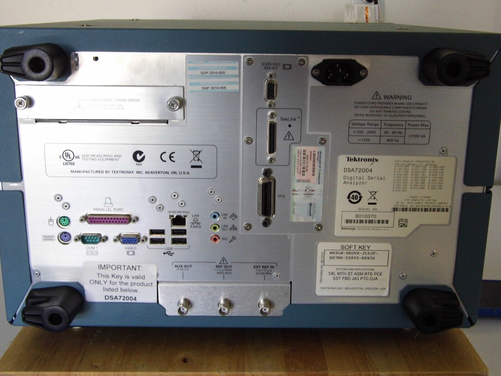 Tektronix DSA72004 Oscilloscope  5XL,MTH,PTH1,ASM,RTE,PCE,SAS,FBD,JA3,TDSPTD,DJA