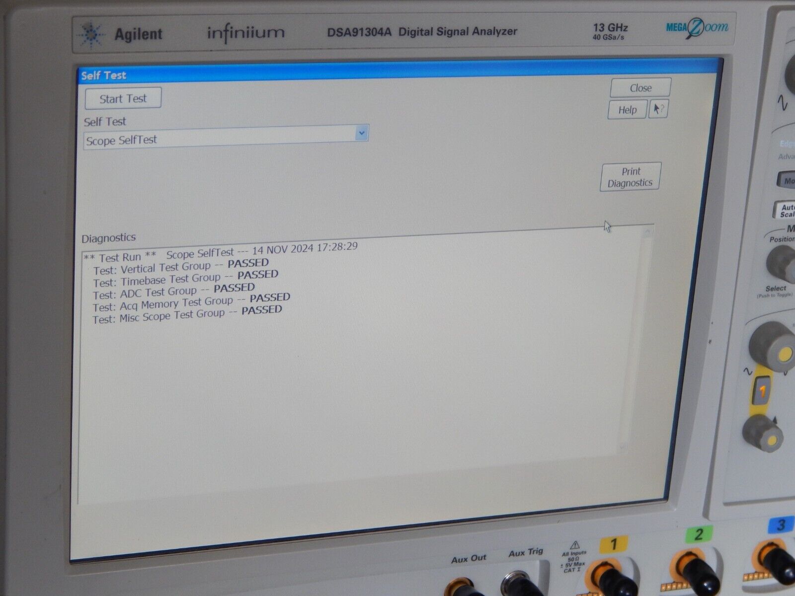 Agilent Infiniium DSA91304A Oscilloscope  13Ghz 40Gs/s MY47481419
