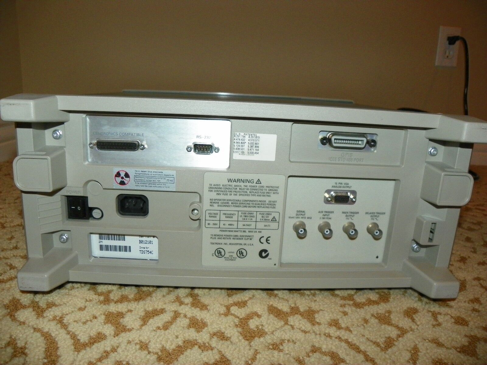 Tektronix TDS754C 500 Mhz oscilloscope w/opt 13-1F-2M-2F