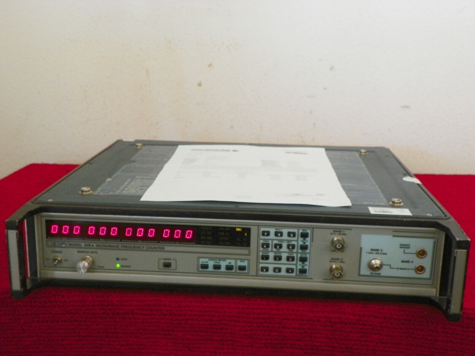 EIP 548A microwave frequency counter 10hz-26.5Ghz w/opt 05,06,08 NIST cal'ed