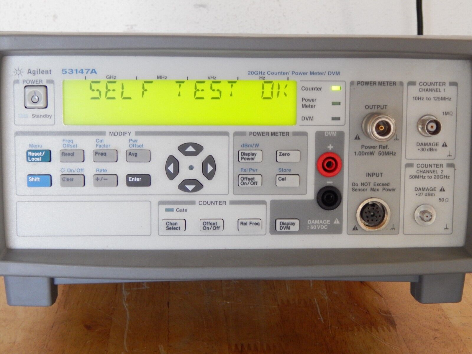 Agilent 53147A Counter/Power Meter/DVM, 20GHz, Opt 001, w/case 123hrs of use